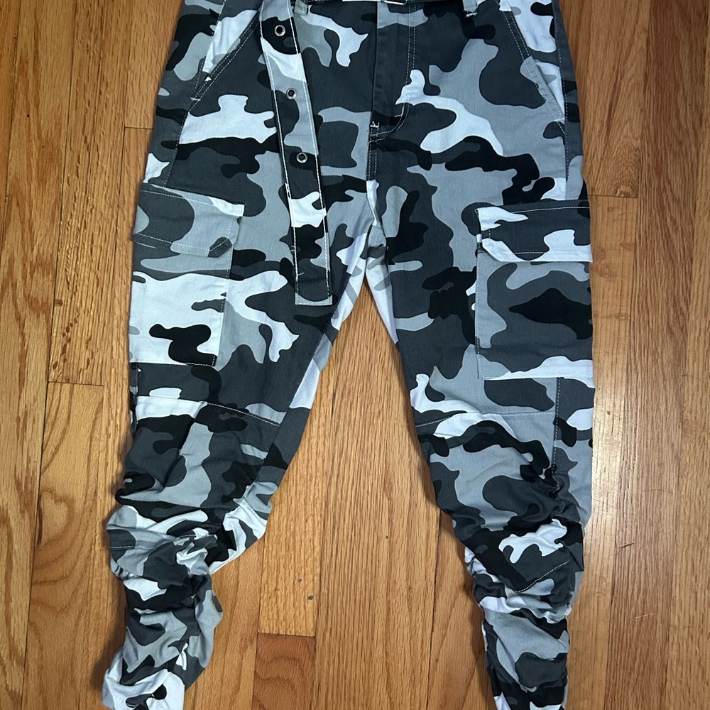 Camo Sheared Ankle & Cropped Jeans